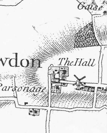 Fig.3 Chapman and Andre map, 1777. The windmill stood until the late 19th century on the site now occupied by the Model Village.