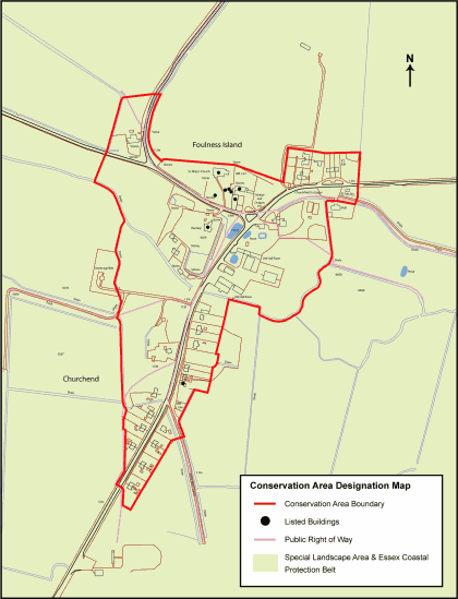 Fig. 1 Churchend conservation area map showing statutory designations within the conservation area.