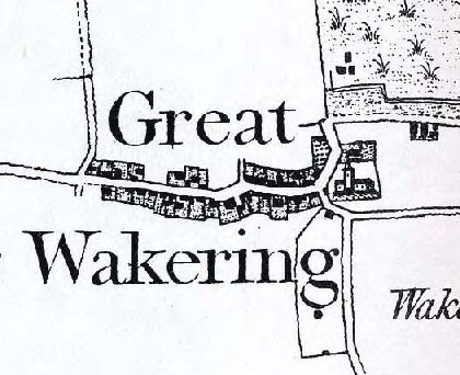 Fig. 2 Great Wakering from the Chapman and Andre map of Essex, 1777.