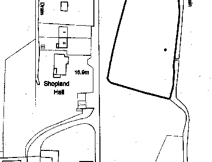 Figure 3. Location and setting of Shopland Churchyard