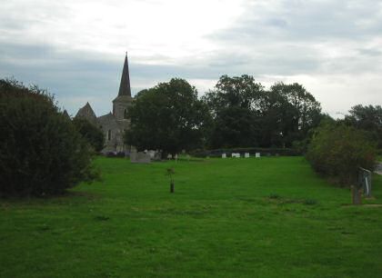 Fig. 41 Recent extension to burial ground looking towards old churchyard.