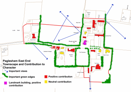 Fig. 41 Paglesham East End townscape map and individual contributions to character.
