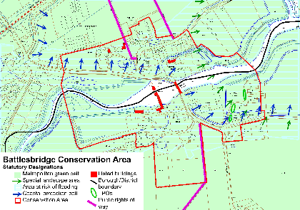 Figure 2: Battlesbridge conservation area showing statutory designations.