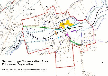 Figure 52: Enhancement opportunities within the conservation area.