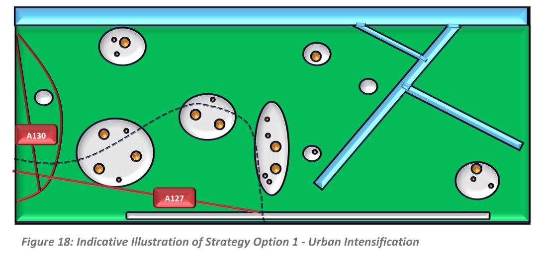 Figure 18: Indicative Illustration of Strategy Option 1 - Urban Intensification