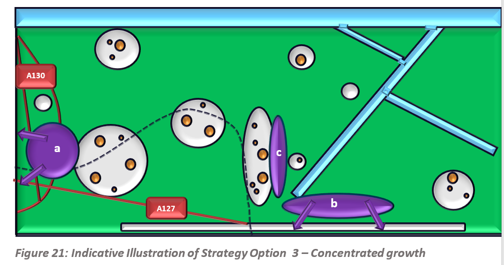 Figure 21: Indicative Illustration of Strategy Option  3 – Concentrated growth