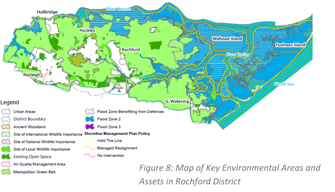 Figure 8: Map of Key Environmental Areas and Assets in Rochford District