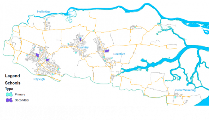 Figure 33: Map marked with Key Education Assets