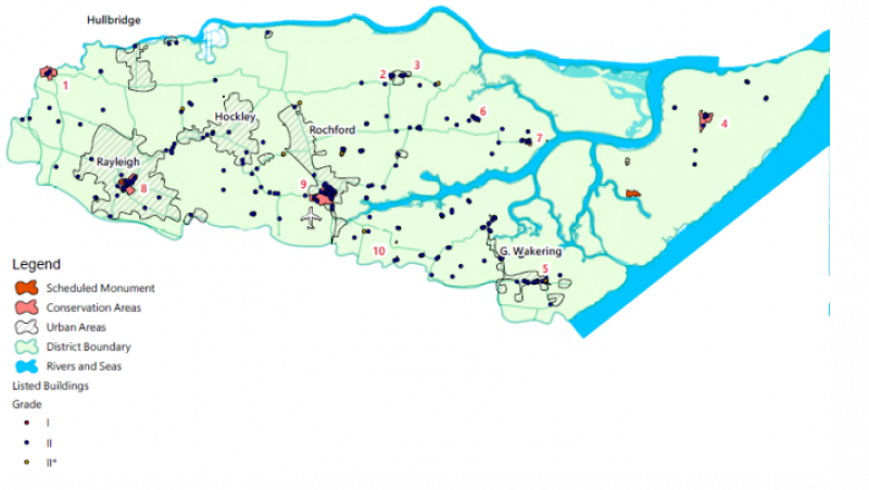 Figure 35: Map marking Key Heritage Assets